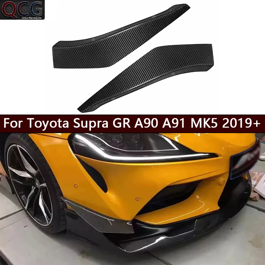 

For Toyota Supra A90 A91 MK5 Carbon fiber wind knife fog lamp air vent decorative strip Car Accessories body kit