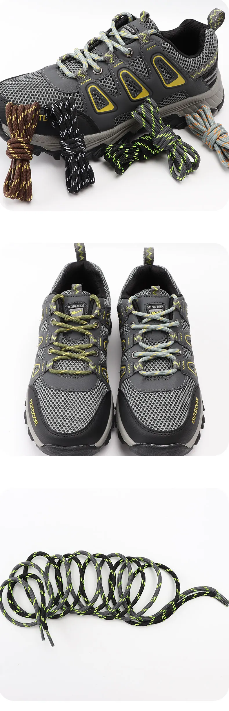 1 Paar Outdoor-Sport-Schnürsenkel, langlebiges Polyester, runde Schnürsenkel, Körbe, Stiefelschnürsenkel für Schuhe, 100/120/140/160 cm, Schuhzubehör – Detail 16