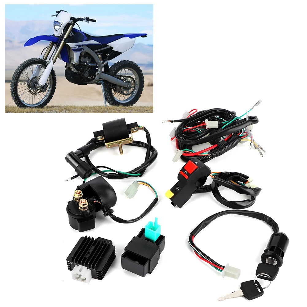 Complete Kick Start Engine Wiring Harness Kit for 110cc Dirt Bike Modified Parts  Motorcycle Modification Accessory image 4
