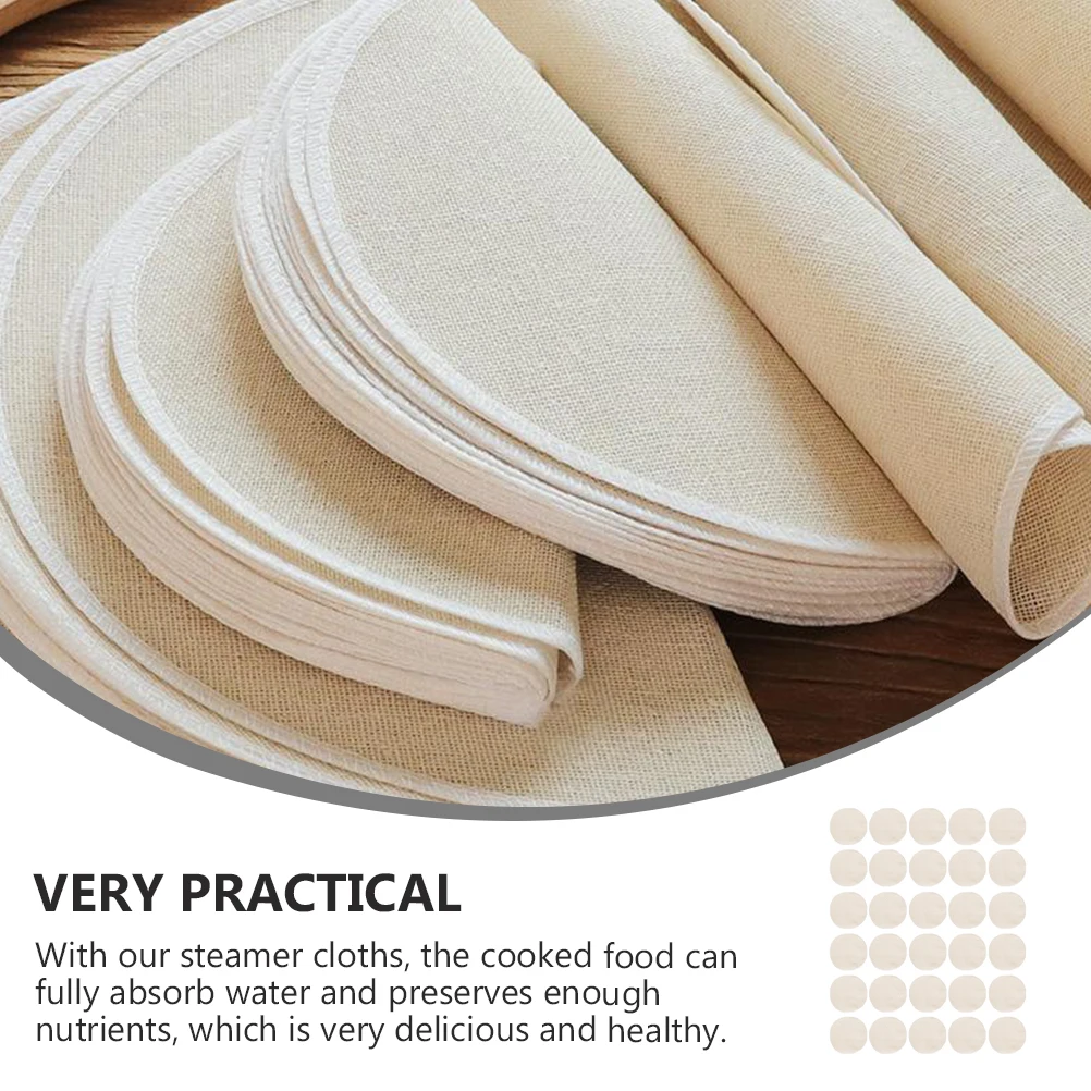 

30 Pcs Steamer Cloth Mat Oven Nonstick Steamed Cloths Beige Bun Cotton Liners Baby