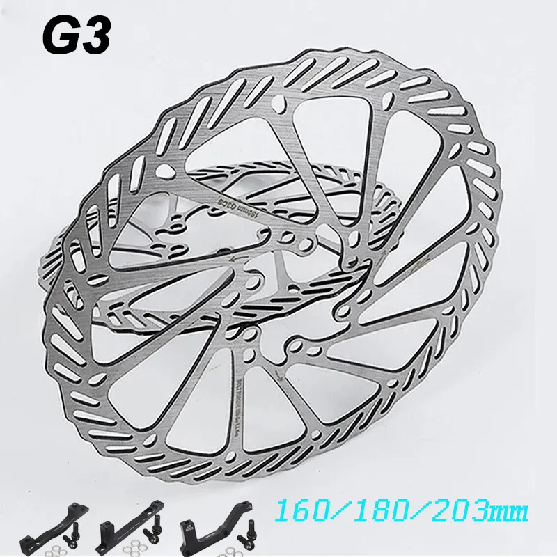 G3 Bicycle Hydraulic Rotors 160/180/203mm 6-Bolt MTB Bike Road Racing Bike Brake Disc Rotor 180/203 PM IS Cycling Disc Rotor