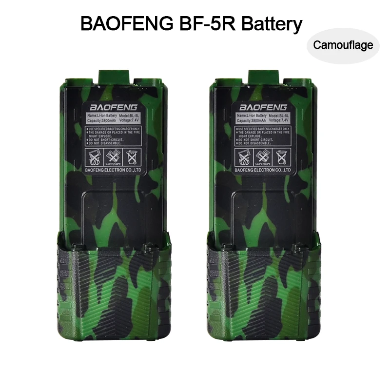 2pcs UV5R Walkie Talkie Battery 3800mAh 7.4V green Extended Big Capacity Li-Ion BL-5L for Baofeng UV-5R UV-5RB UV-5RE