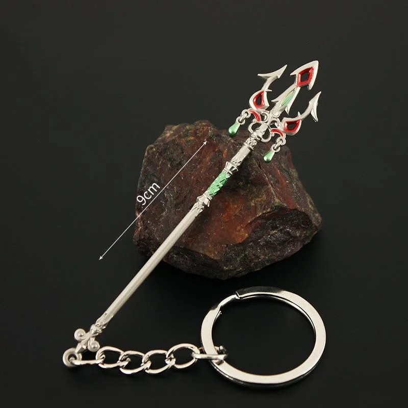 

9cm Lightscale Trident Mipha Keychain Breath of the Wild Tears of the Kingdom Souvenir llaveros 1:12 Metal Keyring Pendant Gift