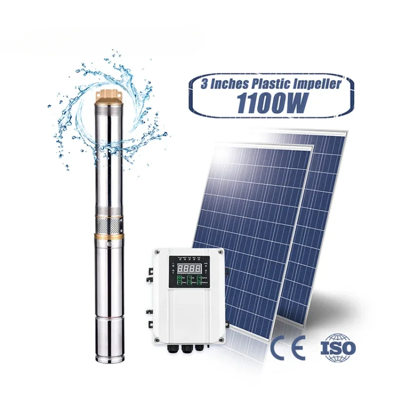 

120M Head 1000W Powered Drive 1.5Hp Dc Using Hybrid Solar Panel Controller Borehole Water Pumps