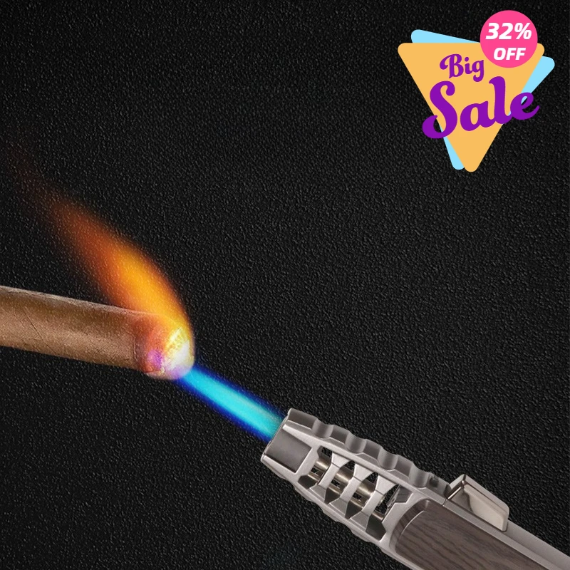 

Jobon 1300°High Temperature Spray Gun Butane Gas Lighter Metal Outdoor Windproof Blue Powerful Flame Torch Lighter Welding Tool