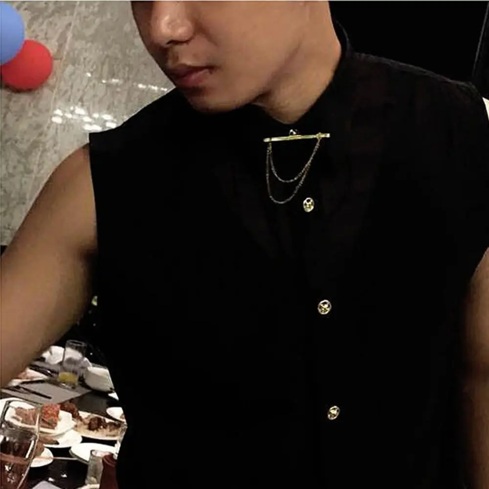 

Prevent Exposure Non-injury Clothing High-grade Cross Pendent Neckwear Accessories Women Collar Bar Tie Clip Men Collar Clip