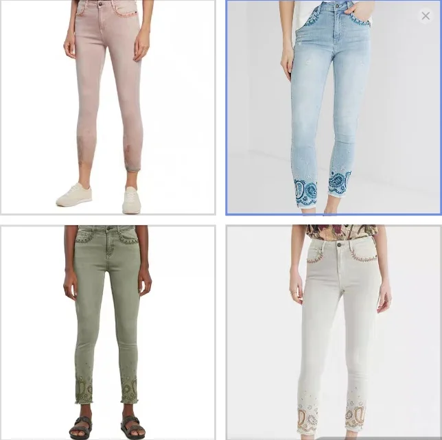 

Новые модные женские брюки с тяжелой вышивкой, женские джинсы с высокой талией и девятью точками на осенний сезон 2023, зимняя одежда...