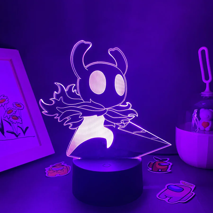 Luces de noche de neón Led 3D de juego de caballero hueco, juguetes de cumpleaños, regalo genial para amigos, mesa de dormitorio de niños,