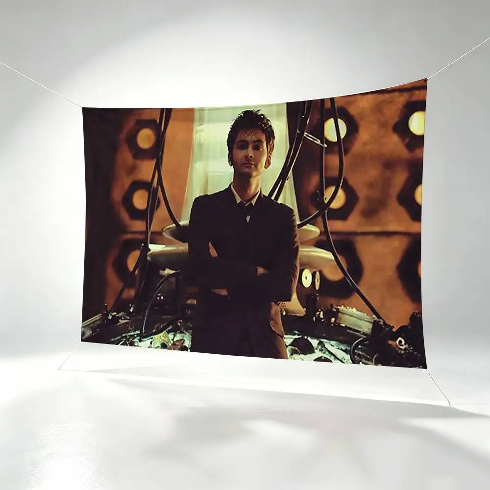 David T-Tennant Tenth Doctor Flags Wall Hanging Background Art Banner for Bedroom Home Outdoor Decor