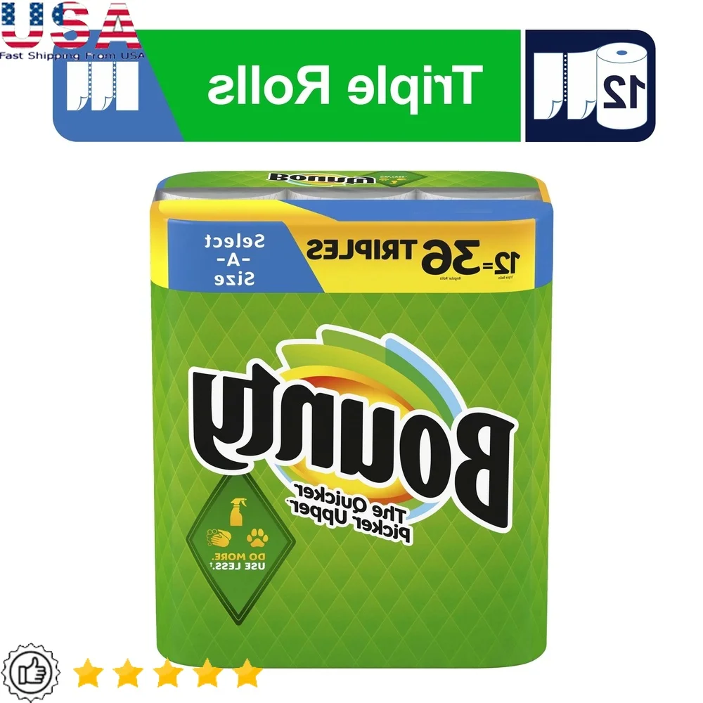 

Бумажные полотенца Select-A-Size, 12 тройных рулонов, тканевые перфорированные листы, 135 шт., универсальное чистящее средство для кухни и дома