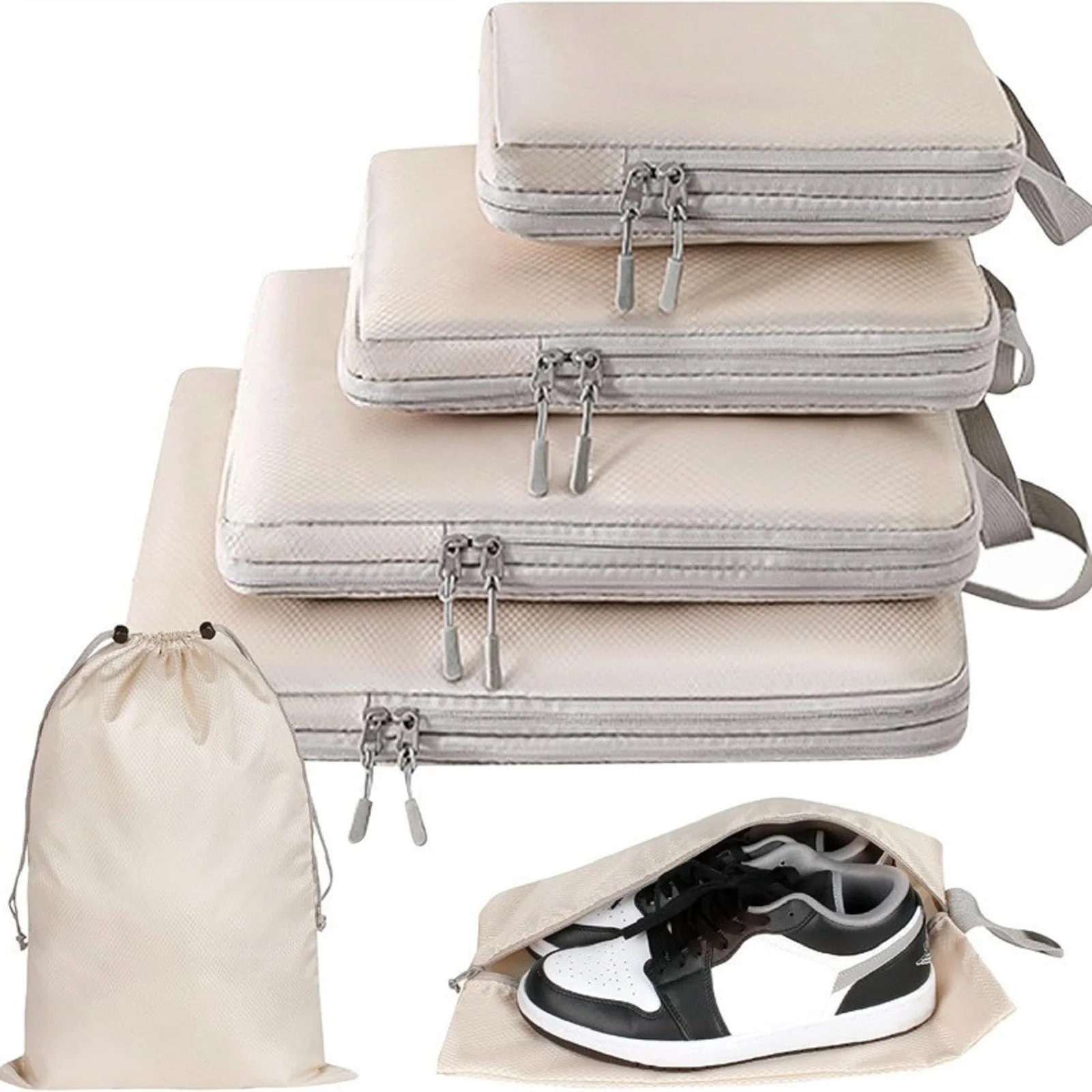 

6 шт./компл., компрессионные упаковочные кубики для дорожной сумки для хранения, кубики, водонепроницаемые сумки-чемоданы, портативный органайзер для багажа с сумочкой