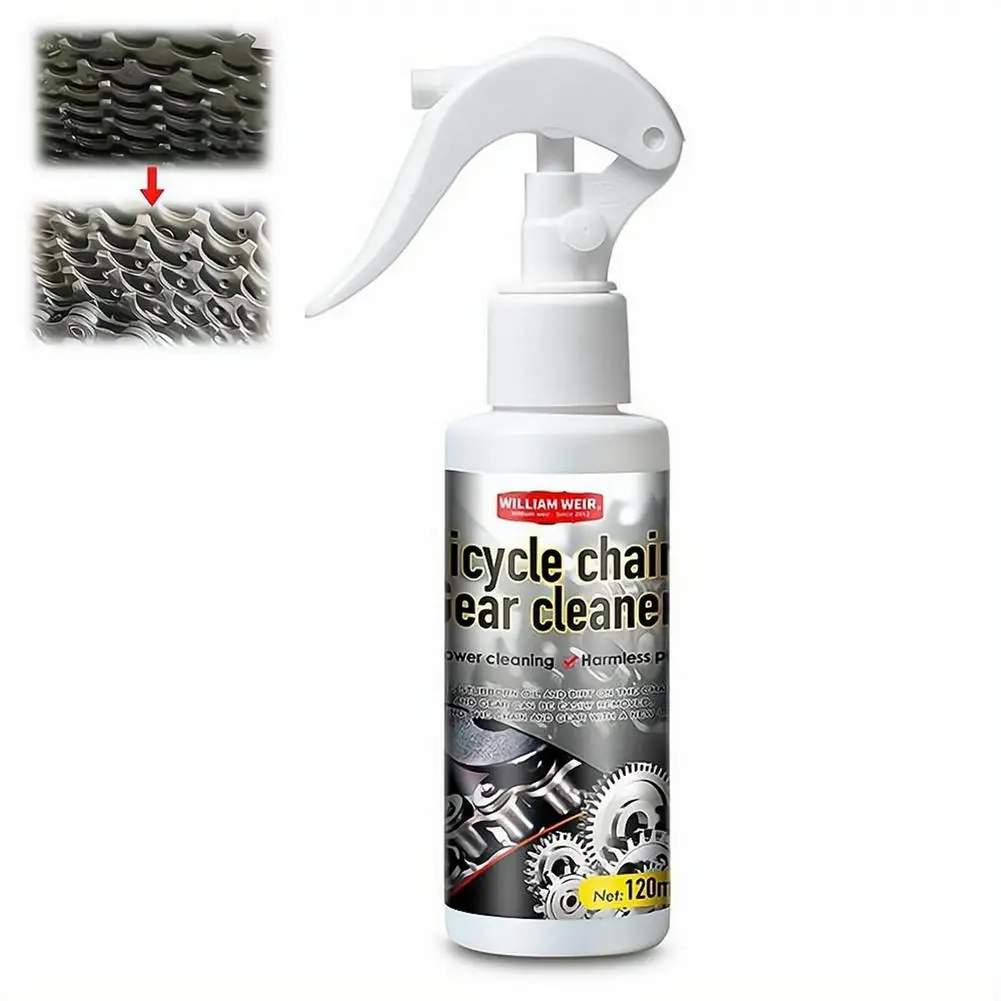 120ml Bike Chain Cleaner Lubricant Heavy Duty Degreaser Spray, Reduce Wear & Friction, Rust Protection Motorcycle Chain Cleaner