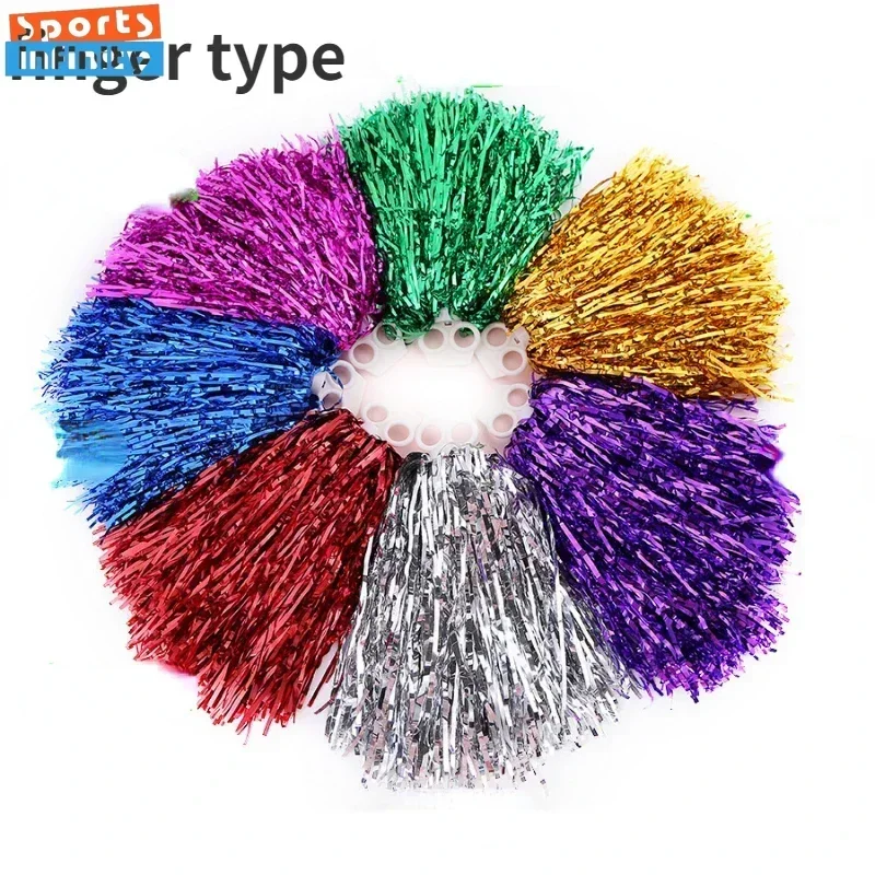 Lightweight Cheerleading Pom Poms with Handle Cheer Balls Gold Silver Pink Red Blue for Hand Dance Girl Kids Pompoms Accessories