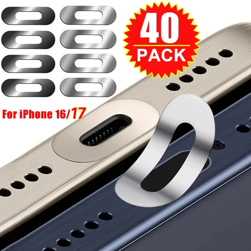 Metal Protective Sticker for iPhone 17 16 Pro Max 15Pro USB Type C Charging Port Protector Anti-scratch Stickers For USB C Ports