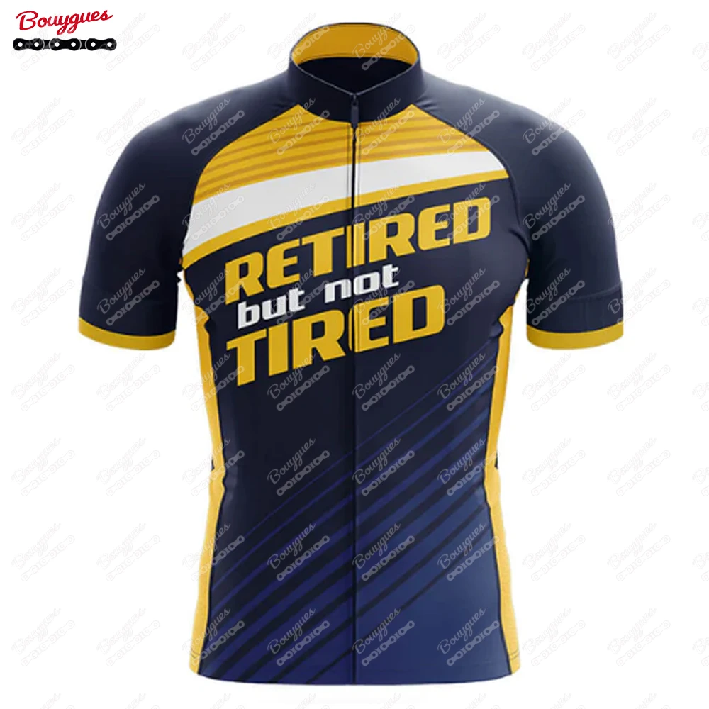 Retired Series Cycling Jersey For Men Short Sleeve Reflective MTB Maillot Downhill Pro Team Mountain Bicycle Clothing  Summer