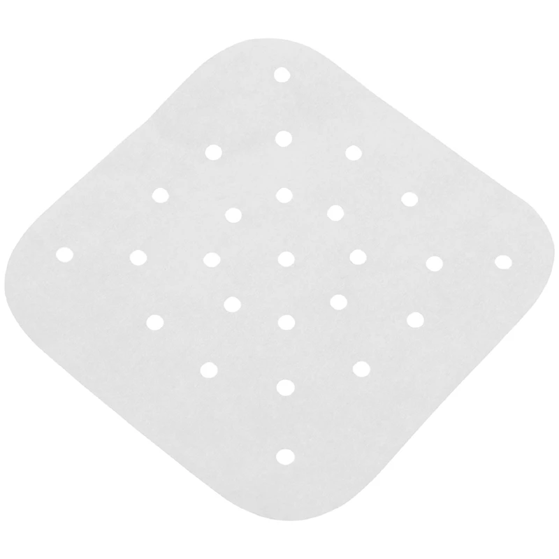 100Pcs Air Fryer Parchment Paper Perforated Unbleached Square Air Fryer Liners Steaming Parchment Liner