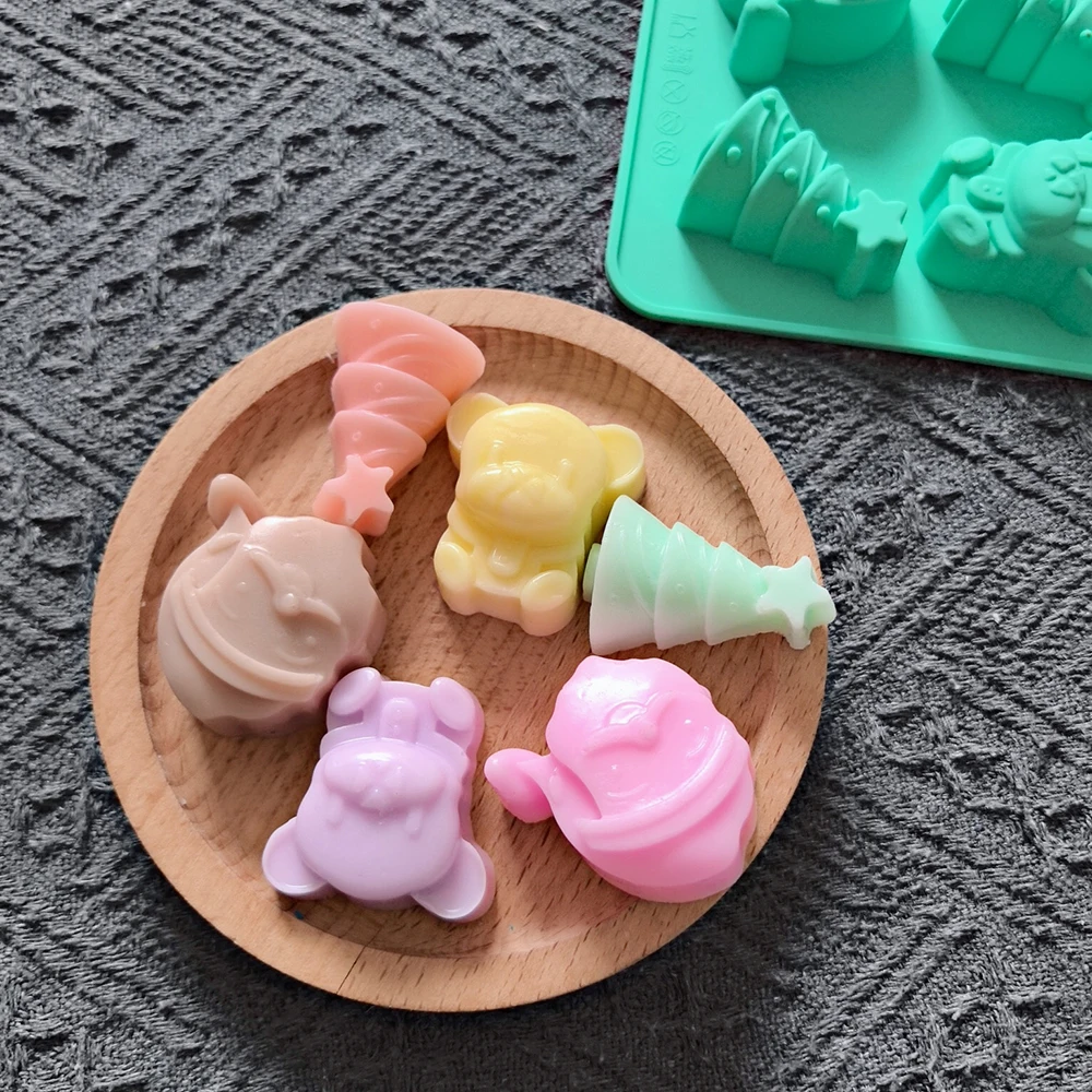 1 stampo in silicone a 8 cavità a forma di cioccolato koala natalizio, adatto per caramelle fai da te, budini, biscotti, teglie da forno