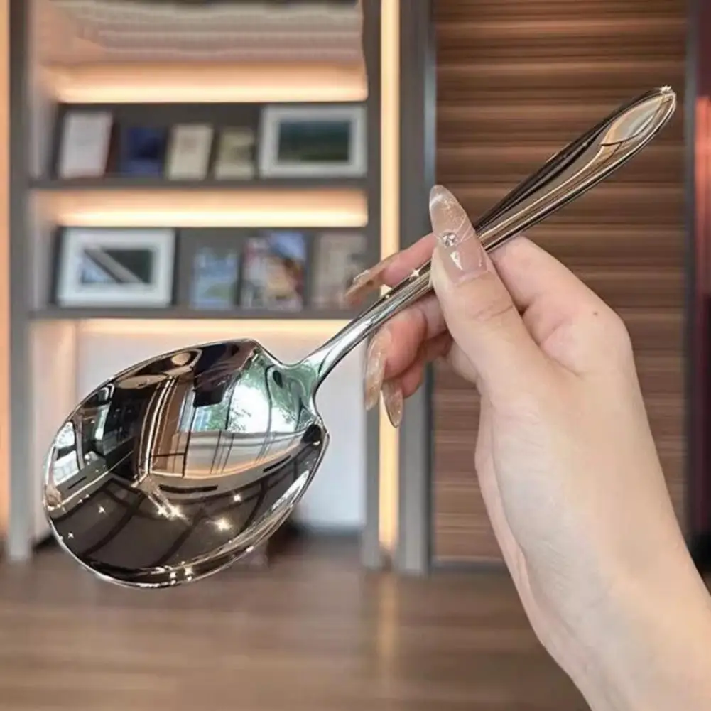 Cuchara de cocina pulida con espejo, juego de cuchara de fruta ergonómica de acero inoxidable con diseño pulido con espejo, Ideal para servir fácil