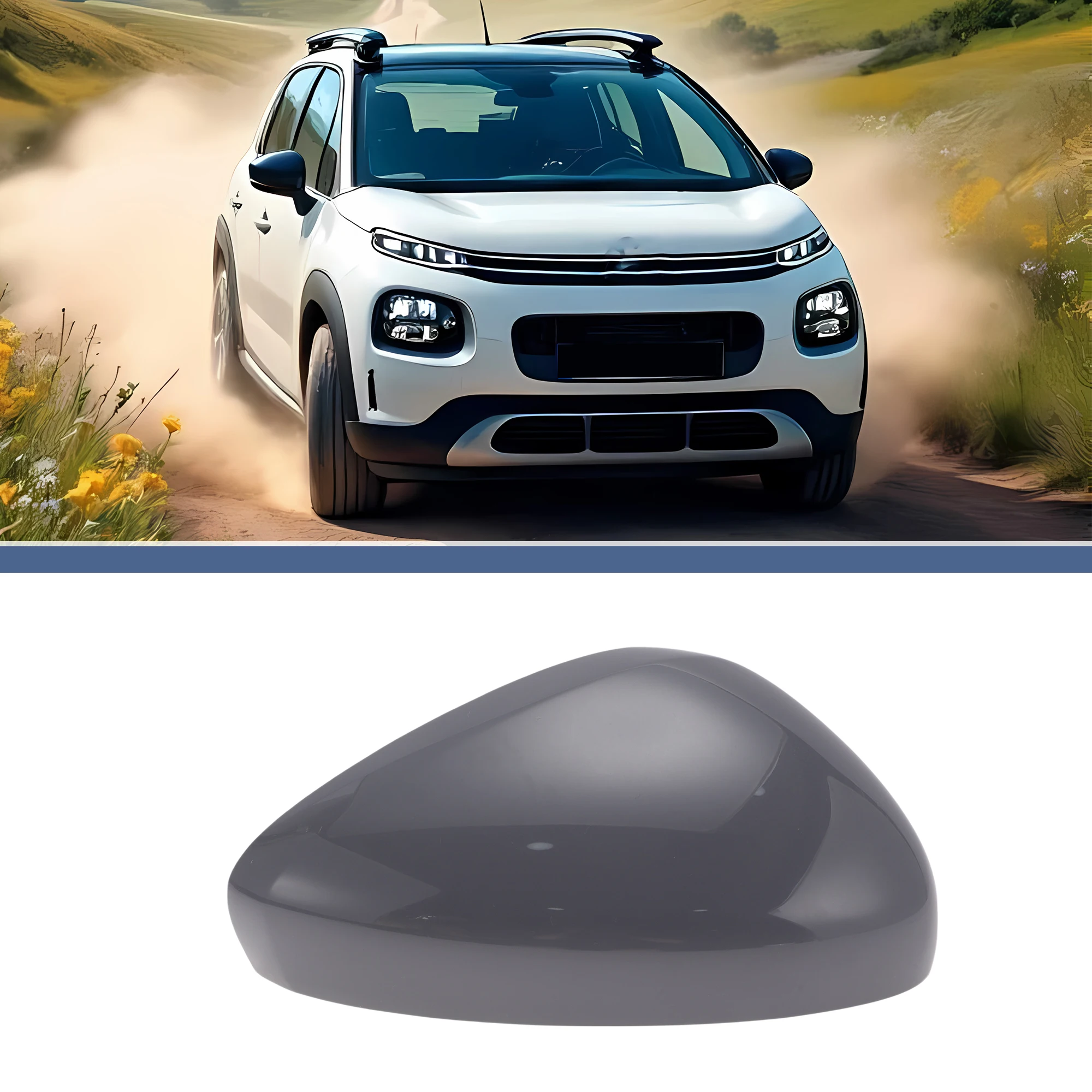 

UXCELL Mirror Cover Cap Replacement Gray for CITROEN C3 II 2010-2016