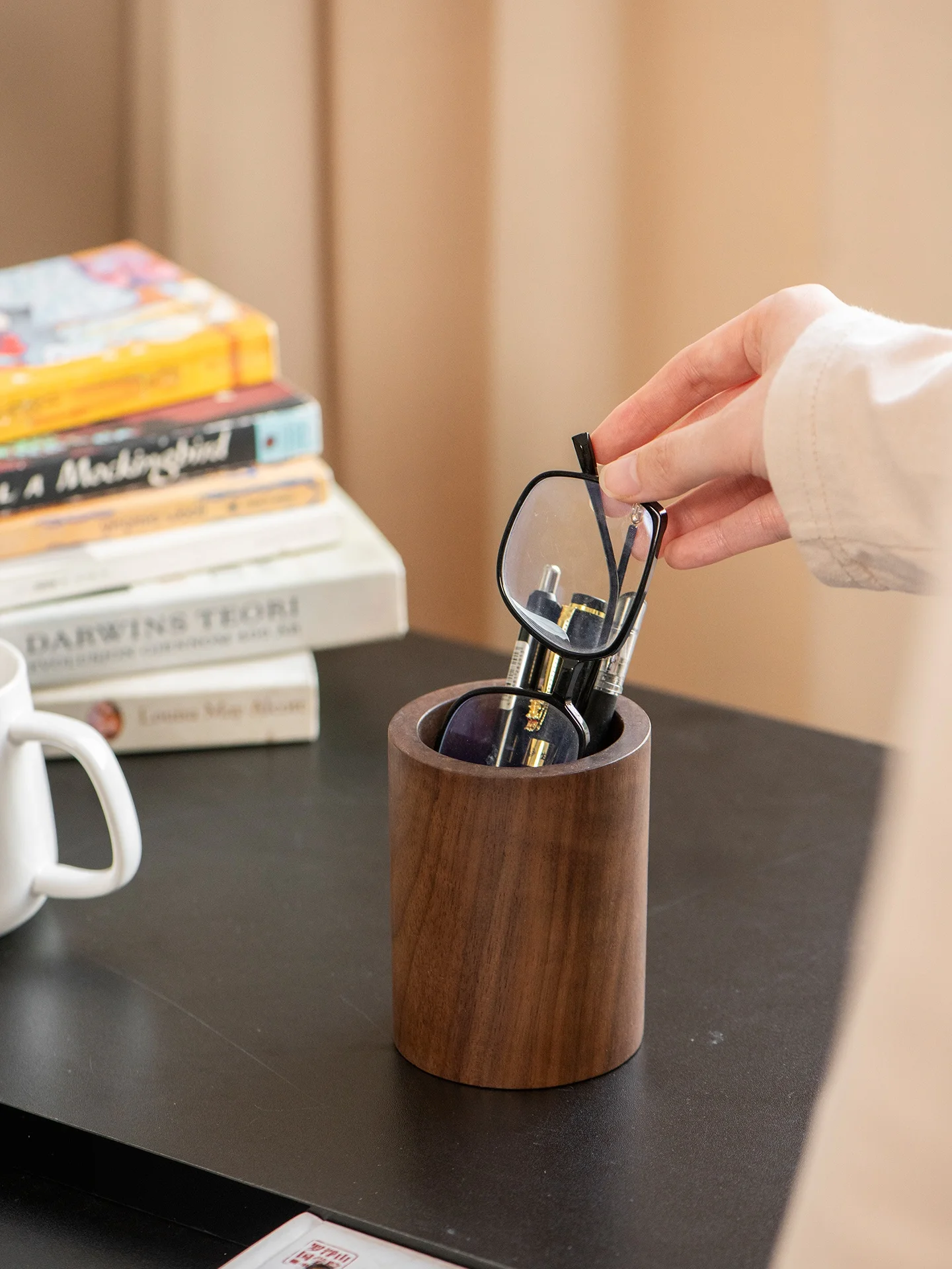 

Креативный деревянный органайзер для очков: многофункциональный держатель для хранения, настольный аксессуар, прикроватная подставка, элитный держатель для размещения