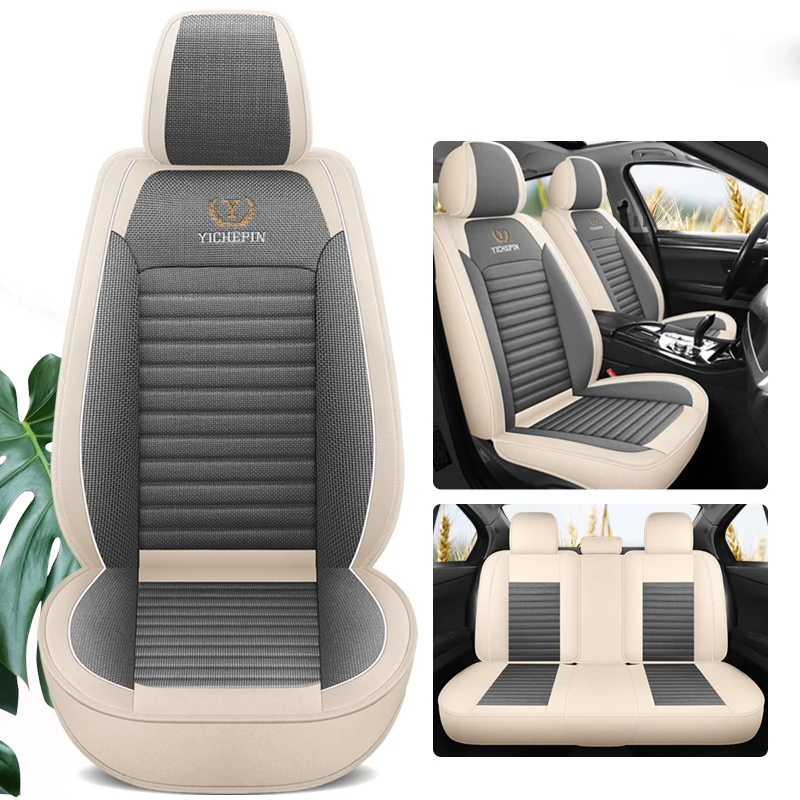 

Flax Car Seat Covers For Chevrolet Sail Sonic Orlando Malibu XL Skoda Superb 2 3 Yeti Kodiaq Auto Interior Accesorios Breathable