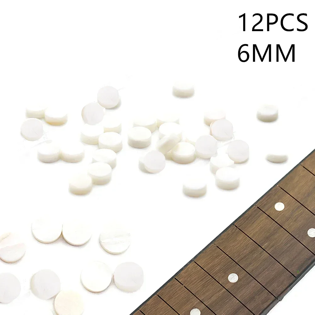 12pc Mother Of Guitar Bass Luthier Dots Fretboard Tone Points Inlay Fret Side Marker 6MM White DIY Handmade Fretboard