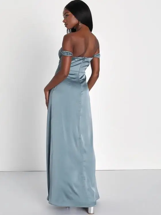 Sexy Glad Satijn Lange Dr DIY Gordel Split Been Verlenging Een-schouder Jurk Ins Sle ort Sve Wrap rond Bodycon Dr