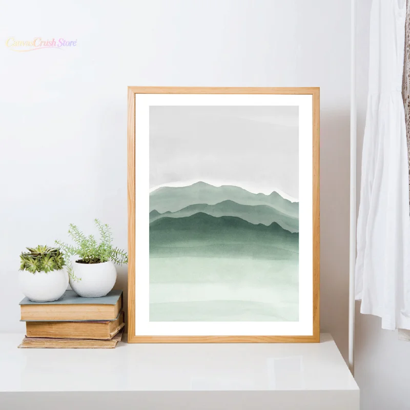 Watercolor Green Abstract Geometric Shapes Art Prints Nordic Poster Mint Green Canvas Painting Wall Pictures Living Room 2026
