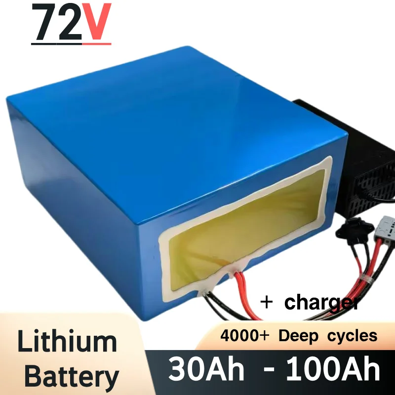 "بطارية ليثيوم أيون 72 فولت 40-100 أمبير في الساعة مع بلوتوث BMS لسكوتر كهربائي 5000 وات، دراجة نارية،