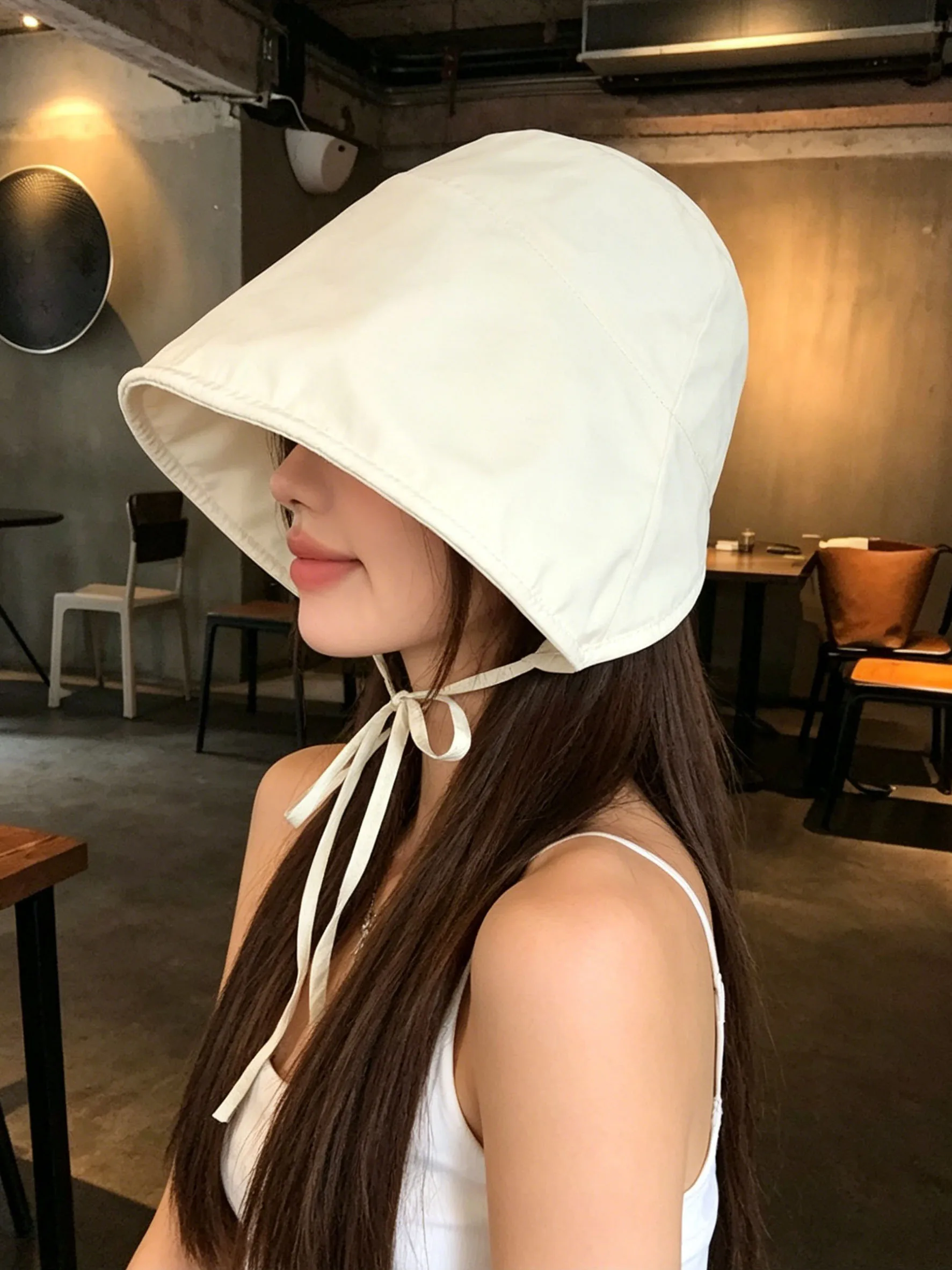 Women's Fishing Cap Sun Protection Hat Knot Design Outing Hat Super Cute Face Slimming Sunshade Bucket Hat Polyester Fiber