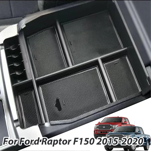 Bandeja organizadora de apoyabrazos central para Ford F150 2015 2016 2017 2018 2019 2020, almacenamiento de reposabrazos, caja secundaria para coche, accesorios ABS