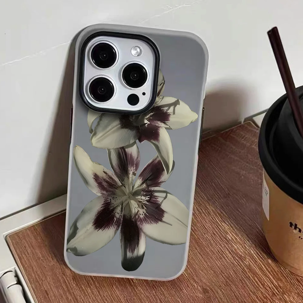 Für iPhone 17 15 16 14 Pro Max Hülle Plus Ink Lily Flowers Cover Für iPhone 13 11 12 ProMax XS XR XS 7 8 Plus Bonbonfarben Hüllen – Detail 6