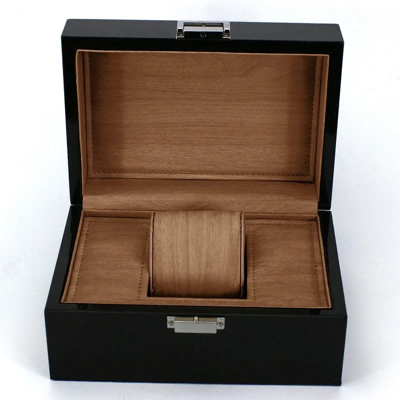 Wooden Watch Case with Lock Shock Resistant Travel Storage Display Organizer for Men Watch Collection 시계 보관함