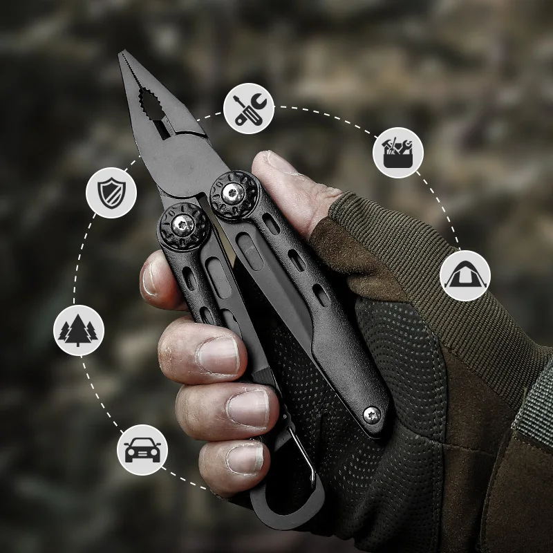

Stainless Steel Multifunctional Knife Pliers - Folding Pocket Tool for Outdoor Camping Hiking