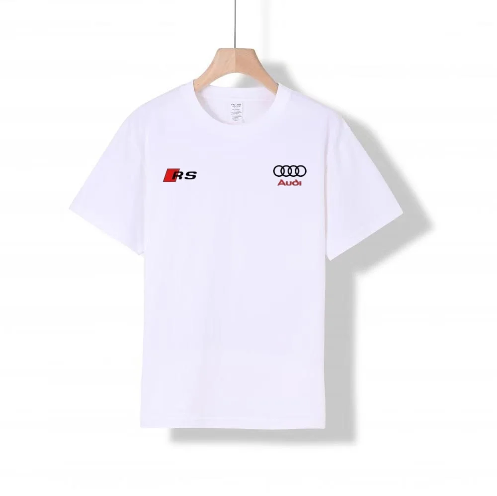 

Футболка унисекс с логотипом Audi 2026, из чистого хлопка, с коротким рукавом, круглым вырезом, удобная, высококачественная, парная толстовка