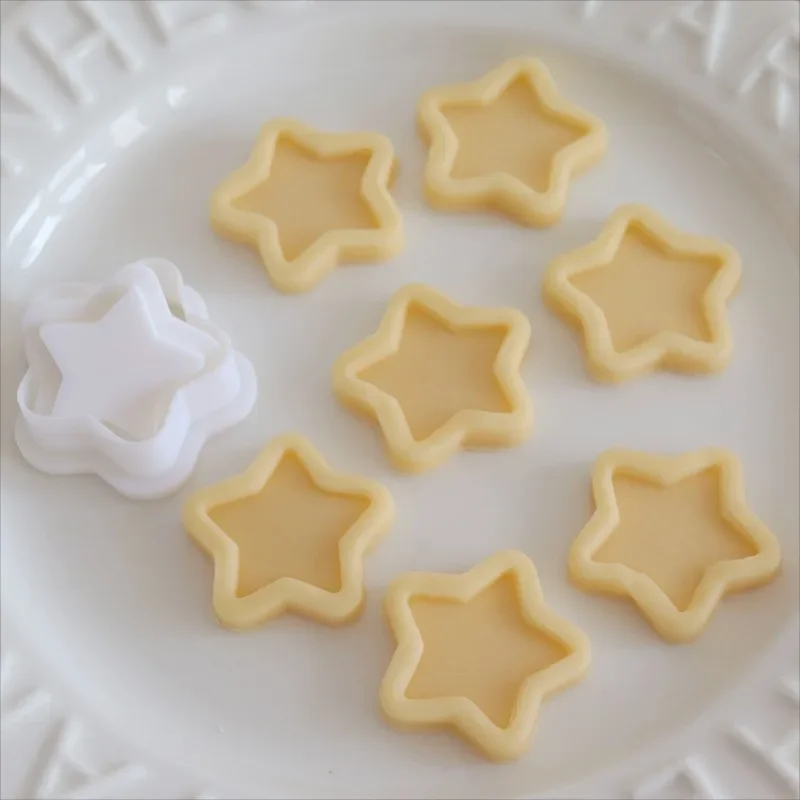 Cortador de galletas de estrella 3D y estampador de Fondant, molde para galletas de cumpleaños, herramientas de decoración de pasteles, suministros bonitos para hornear postres