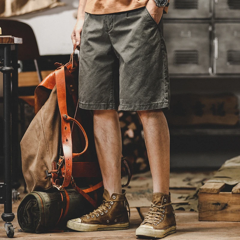 

American Sle Outdoor Wearable Men's ort Pants Summer Casual Workwear 5-Point Pants Youthful Energy Straight Leg Cotton