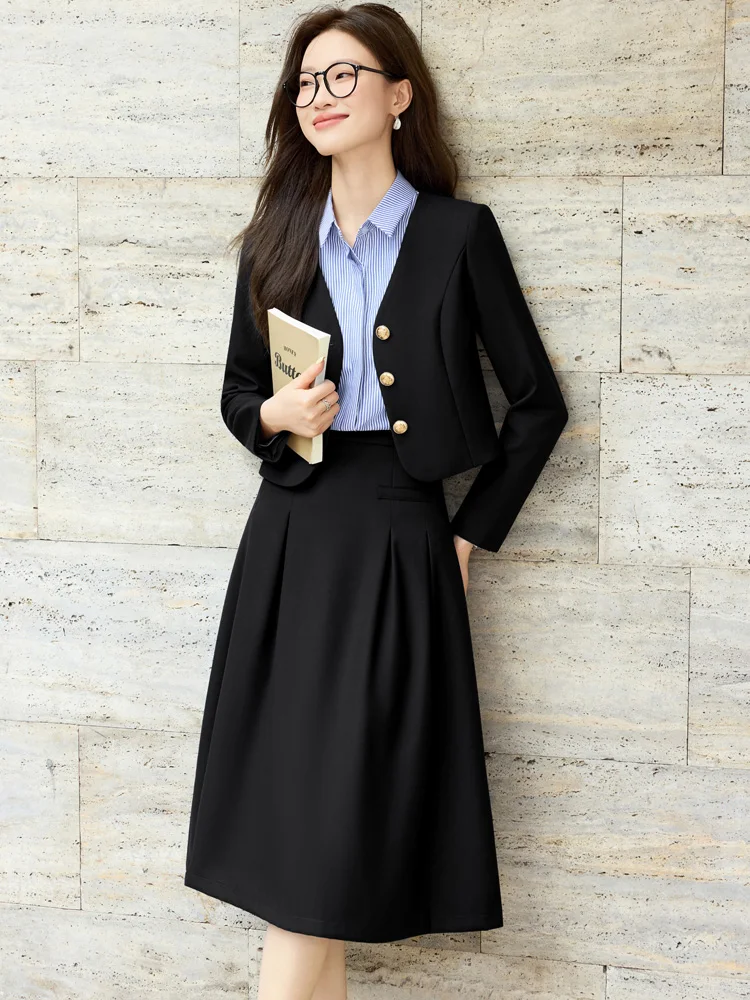 

Повседневный деловой костюм для женщин: комплект для собеседований, модная индивидуальная рабочая одежда для колледжа и офиса, весна-осень