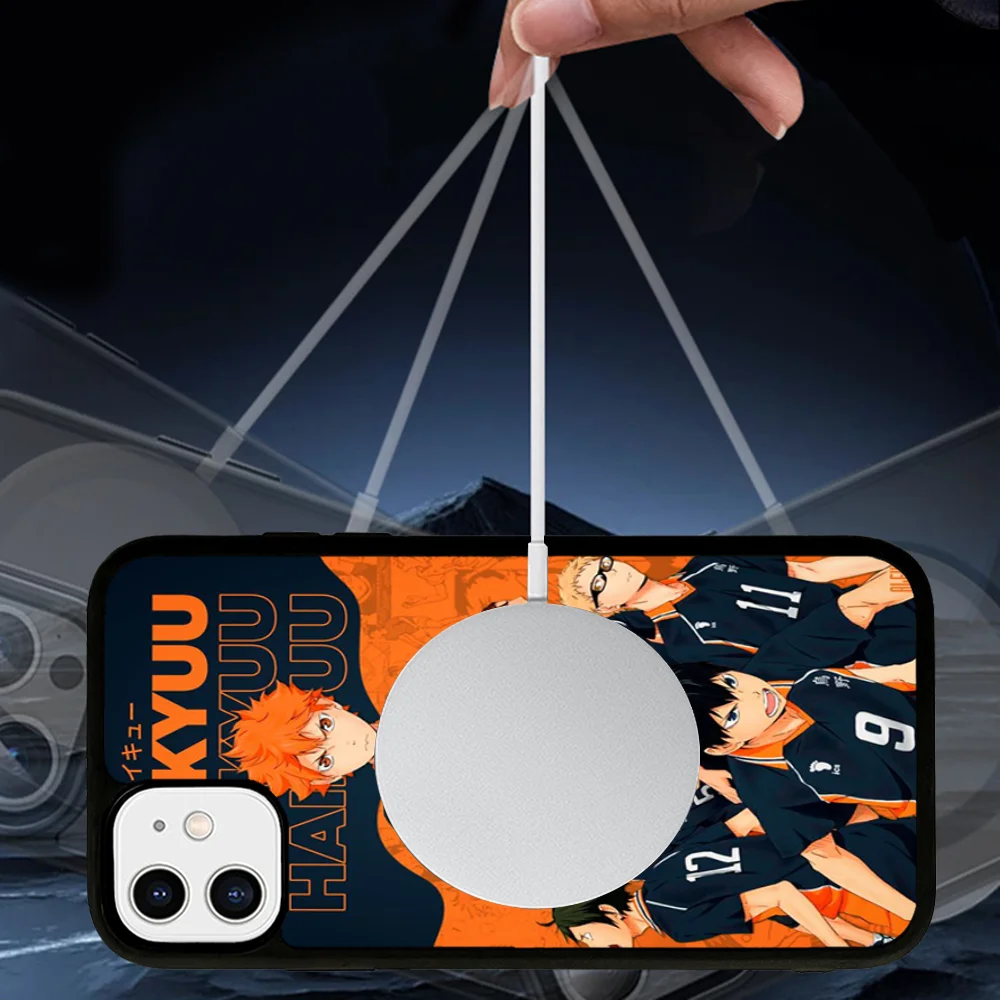 Anime H-Haikyuu Phone Case Magesafe Magnetic Wireless Charge Case For IPhone 16 11 12 13 14 15 Pro Max Plus Mini
