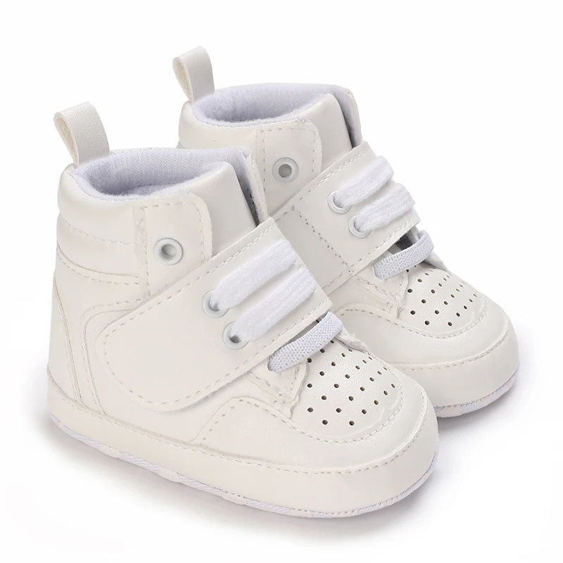 Frühlings-Schuhe für Babys, Neugeborene, Mädchen und Jungen, Freizeit-, Tauf- und rutschfeste Laufschuhe, weiße Sneaker mit weicher Sohle, Prewalker – Detail 3