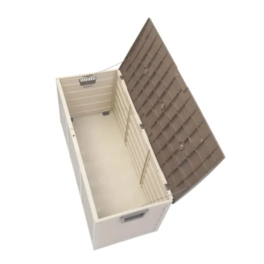 75gal 260L Outdoor Garden Plastic Storage Deck Box Chest for Tools Cushions Toys Lockable Seat