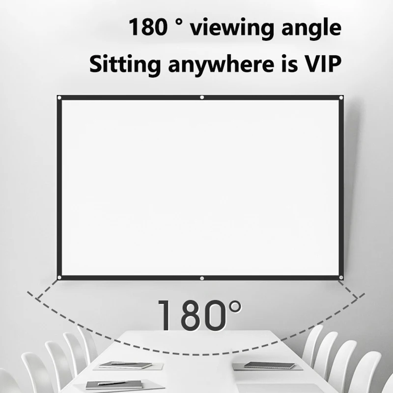 16:9 3:4 휴대용 프로젝터 스크린 커튼 HD 디스플레이 스크린, 홈 시네마 극장 영화, 집 야외 사무실, 60 인치, 84 100, 120 인치