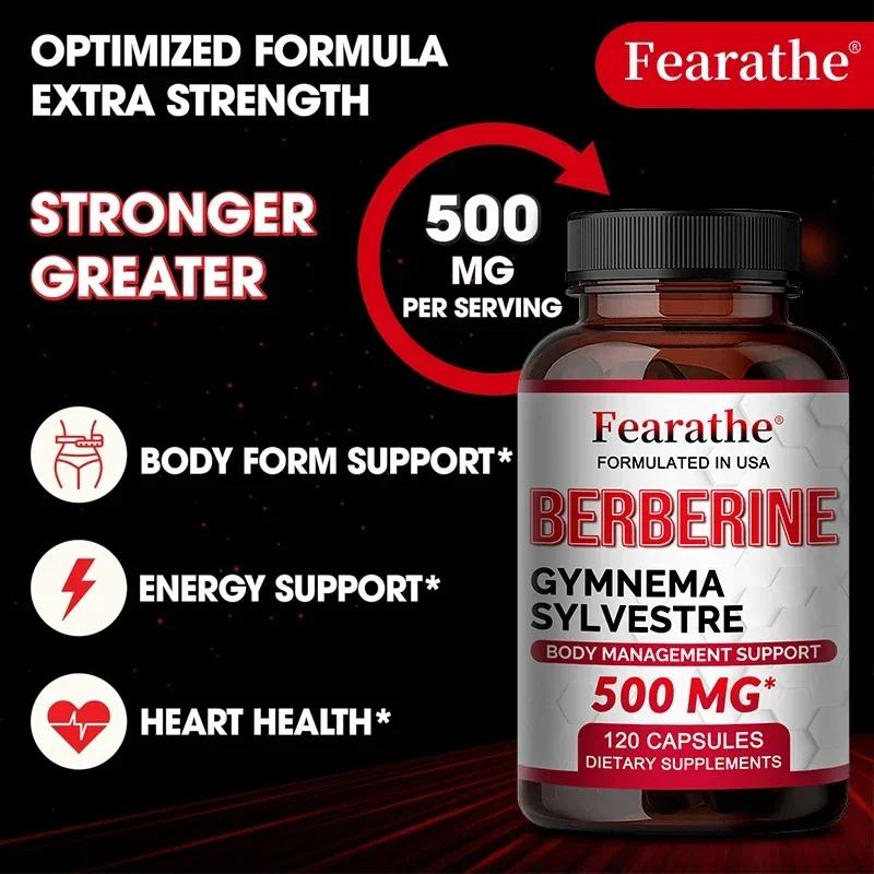 Berberine Capsules - Organic Gymnema - 500 Mg Immune System, Healthy Weight Management, Cardiovascular Health Support