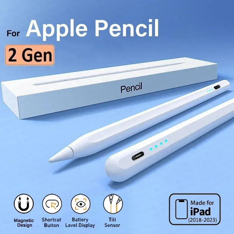 قلم رصاص أبل الجيل الثاني من iPad Pencil 2 1 قلم ستايلس لجهاز iPad Pro 11 12.9 Air 5 7 8 9 10th Mini 5 6 2018-2024 ملحقات