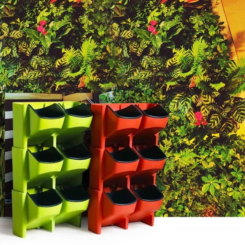 Wall Mounted Indoor Plant Flowerpot Strawberry Flower Pot Stackable Vertical Flowerpot