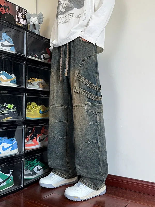 

American Style Casual Loose Fit Straight Leg Men's Jeans Summer 2026 New Large Size Comfortable Workwear Long Pants