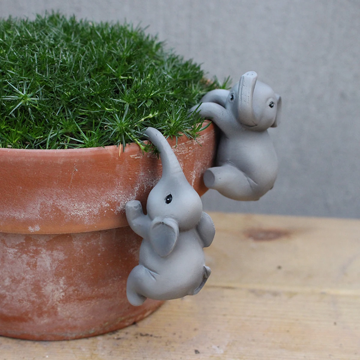 2-pCS Creative Elephant Flower Pot Decorative Pendant, Garden Animal Ornament, Resin Crafts
