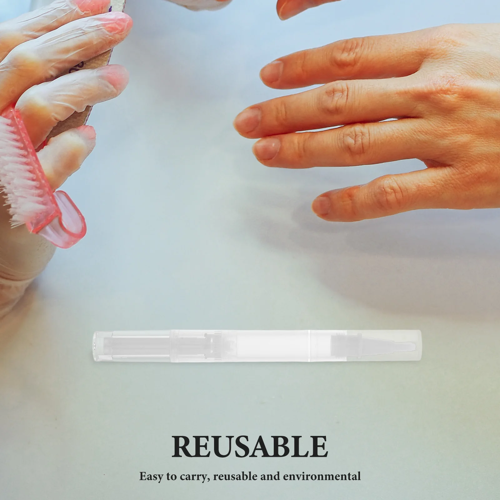 

5Pcs Transparent Eyelash Growth Liquid Tubes Refillable Nail Oil Pen Container Portable Brush Pen Applicator for Nail
