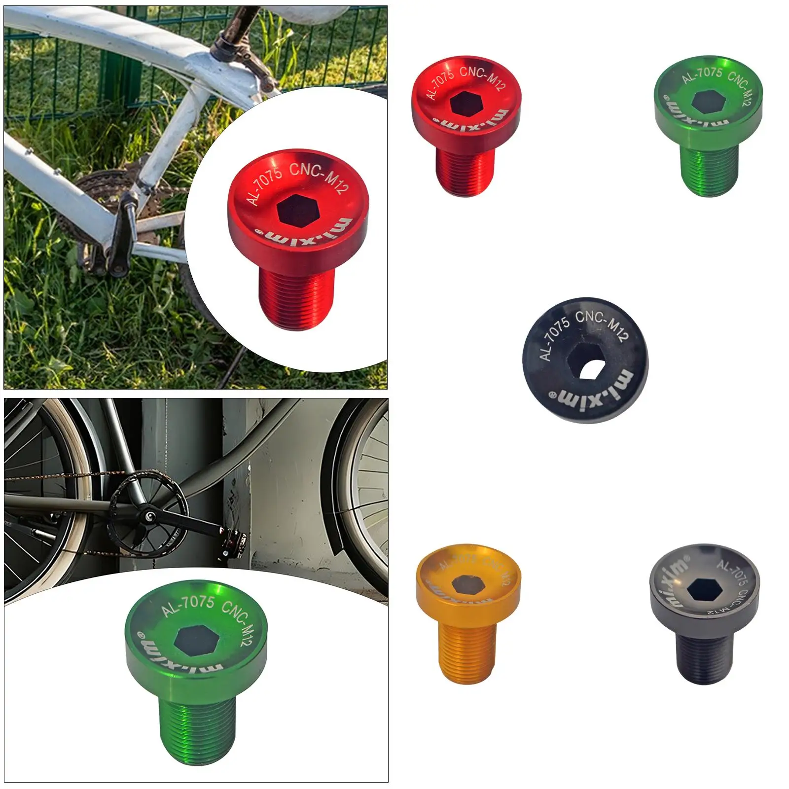 Bike Crank Arm Bolt Aluminum Alloy Lightweight Sturdy Bike Crankset Screw