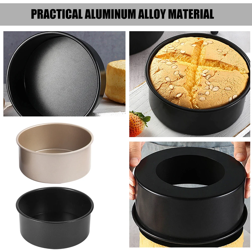 

2pcs 6Inch Round NonStick Cake Mold Carbon Steel Baking Pan Removable Bottom Metal Round Cake Pans Kitchen Supplies